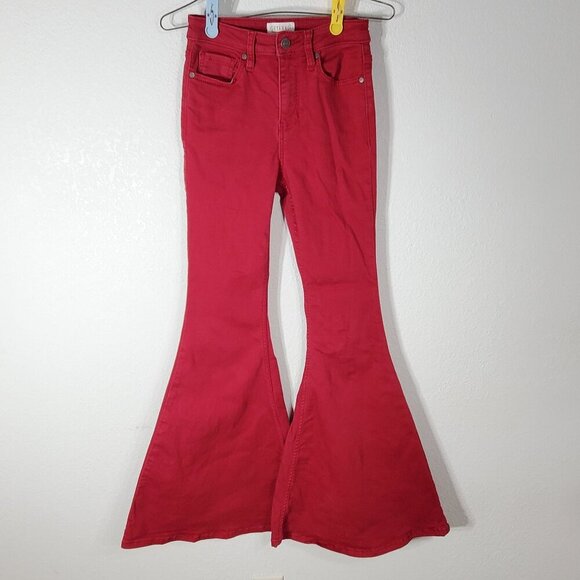 Shyanne Womans Red Flare Jeans Bell Bottoms 26W x 32L Boho Hippie Western 138823 - Picture 1 of 15